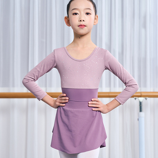 舞越芭蕾舞裙儿童体操服，连体练功服女童长袖，跳舞舞蹈服幼儿中国舞