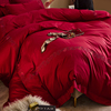 定制结婚床上用品四件套，大红色婚庆100s喜庆中式红色新婚被套床单