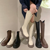 长筒靴女2023秋季马丁靴圆头复古厚底短靴小个子，不过膝骑士靴