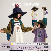 NNGZ春夏卡通印花女童t恤儿童长短袖上衣洋气时髦童装套头打底衫