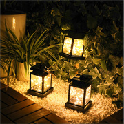太阳能闪烁蜡烛灯复古氛围景观，花园装饰灯，户外防水壁灯庭院灯