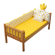 急速儿童床床围防碰撞纯棉宝宝床围挡布套件加宽婴儿床上四件