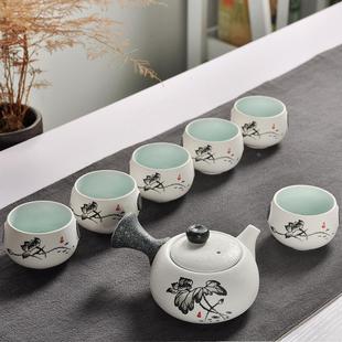 整套茶杯雪花釉茶具套装功夫茶具陶瓷茶壶德化便携创意小