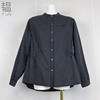 2024韫yun春季女装，立领单排扣长袖，宽松上衣松紧收腰显瘦衬衫