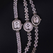萝亚克朗royalcrown女手表珠宝时装，贝壳镶钻锆石防水手链奢华礼物