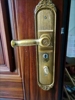 黄古铜(黄古铜)拉手门锁面板，通用型铝合金红古铜防盗门锁大门锁双开门把手