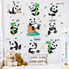 可爱熊猫墙贴儿童房装饰卡通，贴画背景墙面，装饰品贴纸墙纸自粘贴画