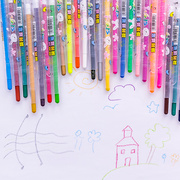 。百通学生旋转蜡笔套装12色18色24色36色不脏手儿童绘画填色油画