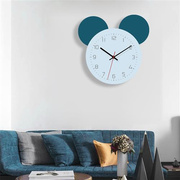 创意时钟老鼠挂钟可爱简约客厅钟表书房时尚儿童，房卧室静音挂墙钟