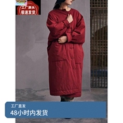 冬季棉袄大衣大码棉袍夹棉保暖中长款女棉衣中式复古棉服加厚外套
