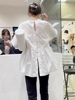 2024夏季白色衬衫小众韩国宽松显瘦中长款上衣短袖娃娃衫减龄