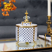 费灵家居奢华创意陶瓷含盖陶瓷收纳罐装饰品摆件家用样板间储物罐