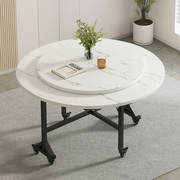 折叠圆桌可移动桌子小户型，伸缩餐桌家用吃饭桌子出租屋用歺桌转盘