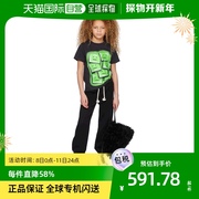 香港直邮潮奢acnestudios女童黑色印花儿童，t恤童装