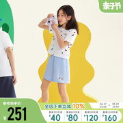 Adidas阿迪达斯女小童装2024夏艺术家合作系列短袖套装IN3265