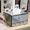 kp欧式简约纸巾盒，客厅遥控器收纳盒家用茶几，抽屉式桌面纸巾收纳盒
