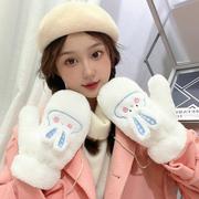 2023手套女冬季可爱韩版学生加绒加厚卡通骑车保暖防寒手套女冬天