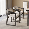 意式轻奢真皮餐椅现代简约椅子家用靠背椅创意设计师凳子极简茶椅