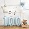 兔宝宝百日宴满月百100天纪念日布置装饰气球，拍照道具背场景仪式