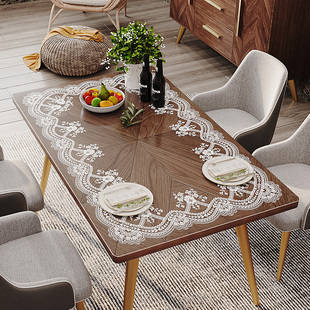 蕾丝透明餐桌布防水防油免洗水晶板台布防烫茶几垫pvc软玻璃桌垫