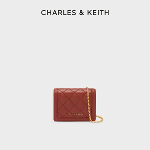 CHARLES＆KEITH绗缝菱格CK6-50701290-1女链条手拎斜挎小零钱包