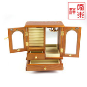 纯色创意饰品收纳盒定制欧式复古木质多功能多层首饰盒xlm-002