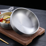 韩式冷面碗双层不锈钢碗面条汤碗单层家用大号面碗防烫拌饭拌面碗