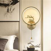 定制澳松新中式全铜壁灯，时尚轻奢客厅壁灯现代简约背景墙走廊铜