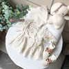 女宝宝夏季套装纯棉，婴儿三角哈衣婴幼儿吊带裙子，二件套可爱长袖薄
