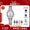 上海手表国民系29毫米镶钻时尚，简约气质女士自动机械钢带腕表3007