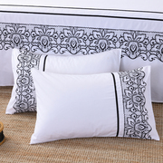 白色纯棉绣花双人床单枕套三件套床单单件刺绣单人睡单1.2m1.8米