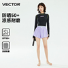 vector泳衣女2024分体，保守游泳紫色泳装，裤防晒长袖女士冲浪服