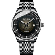 冠琴镂空全自动瑞士钢带手表，机械品牌男夜光，休闲日历国产腕表