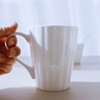 45%以上骨粉骨瓷，纯白色简约条纹，水杯马克杯咖啡杯陶瓷杯子