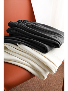 高级设计感 温柔气质休闲阔腿裤软糯 垂顺舒适黑色白色直筒裤春季