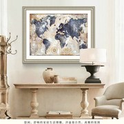 世界航海图复古抽饰客厅，装象画现代玄关美式挂画沙发背景墙壁