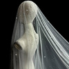 新娘结婚主婚纱头纱全钻长款大拖尾头纱超仙森系韩式闪闪亮钻头纱