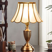 美式全铜台灯温馨欧式简约现代客厅卧室，床头灯复古纯铜家用可调光