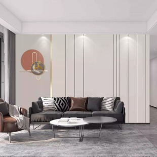 北欧18d电视背景墙壁纸客厅现代简约影视墙布壁画，几何线条轻奢风
