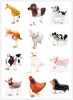 散步气球走路站立生日礼物SAG日本进口卡通动物宠物猪猪铝箔装饰
