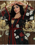 中东印尼晚礼服全身刺绣蕾丝网，纱花边两件套连衣裙女dresswomen