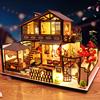 diy手工模型小屋拼装房子，礼物别墅制作建筑生日玩具古风大型木质
