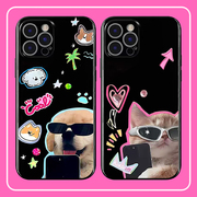 魔镜猫狗手机壳适用于苹果14个性13亮黑iphone12pro全包，xsmax软套11防摔78plus华为mate20x小米9pro红米10a