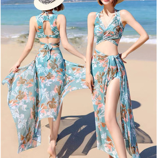 bikini比基尼游泳衣女高级感分体，三件套韩国性感温泉度假海边泳装