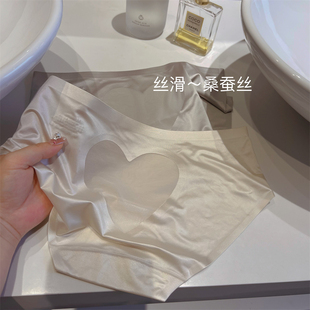 桑蚕丝~丝滑高档品质无痕香槟，纯色冰丝中低腰女士内裤简约棉档