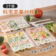 日本宝宝辅食保鲜盒冰箱收纳盒冻肉分格盒葱姜蒜备菜盒冰格2个装