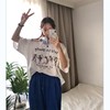 韩国东大门男女同款个性减龄印花短袖T恤休闲百搭半袖上衣潮