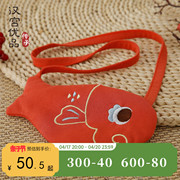 儿童包包红色新年包中国风婴儿背包可爱小鱼单肩包男女宝宝斜挎包
