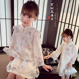 女童旗袍裙小女孩中国风公主裙春装2024洋气儿童新中式连衣裙