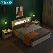 现代简约板式床多功能气压，箱体储物床小户型，双人床1.8米1.5米9m6